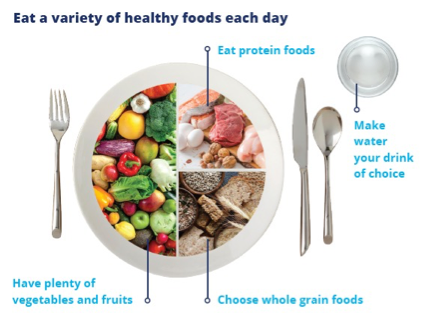 eat a variety of healthy foods each day image
