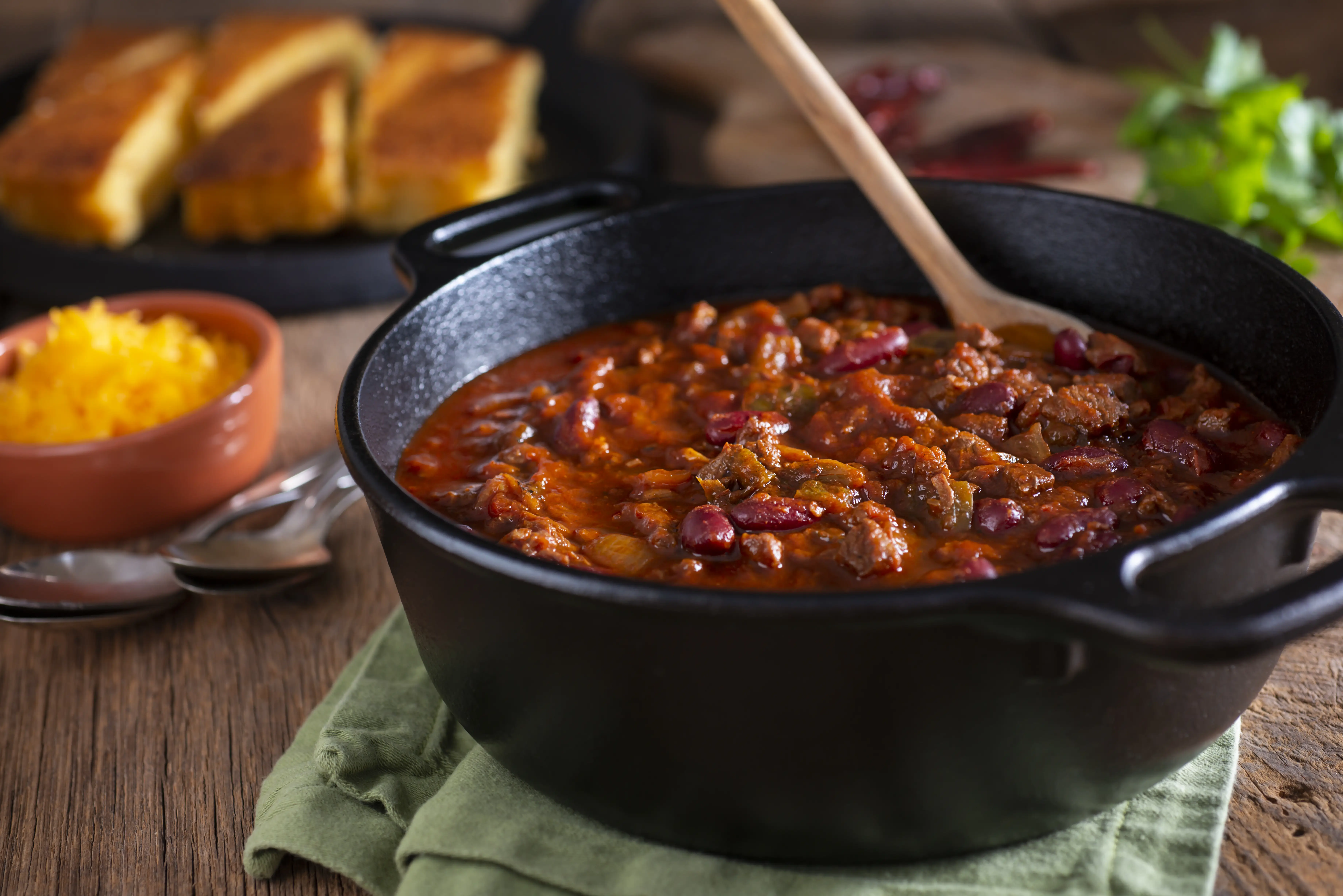 a black pan with food in it