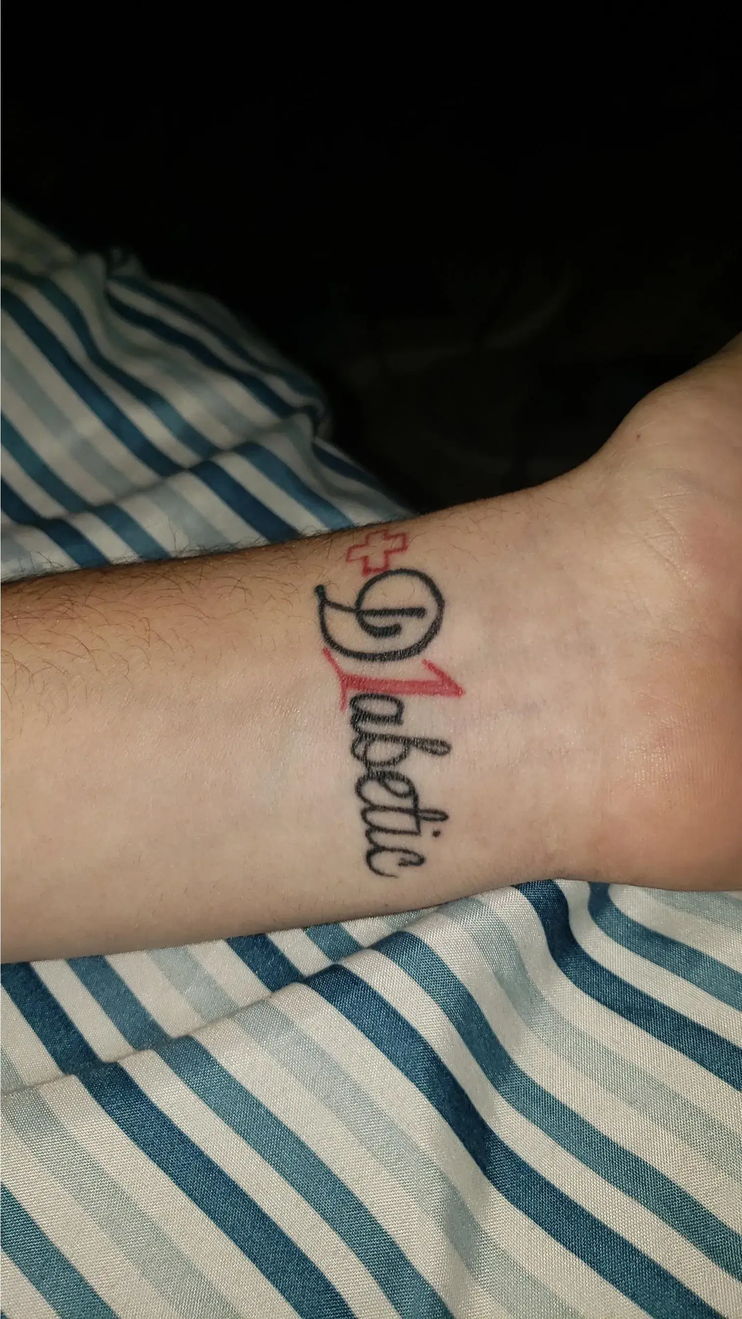 a wrist with a tattoo on it