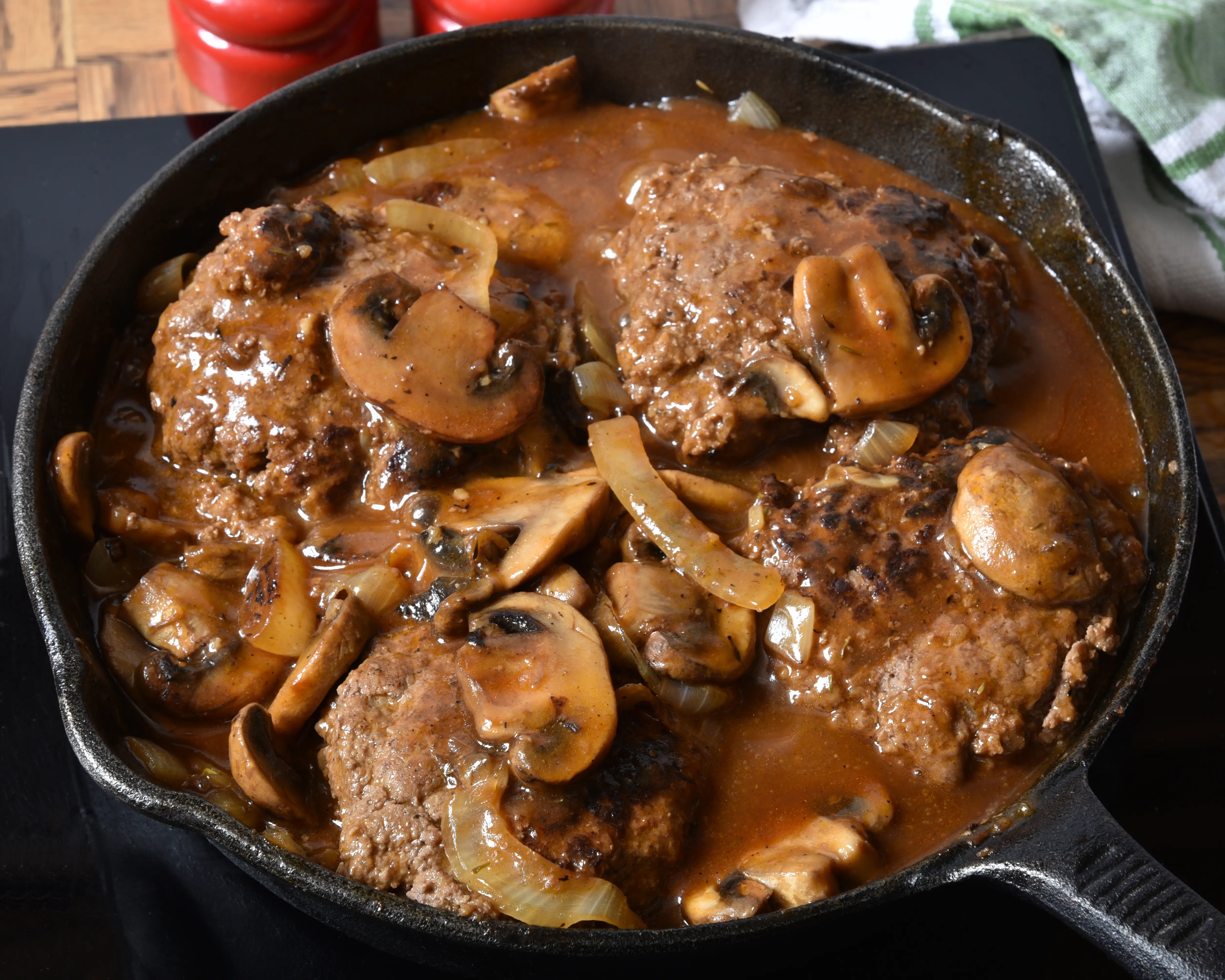 Salisbury steak with mushroom sauce