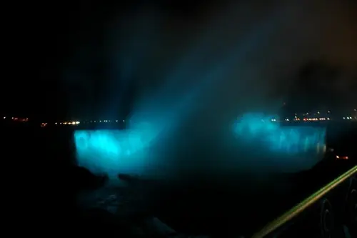 a blue light in the dark