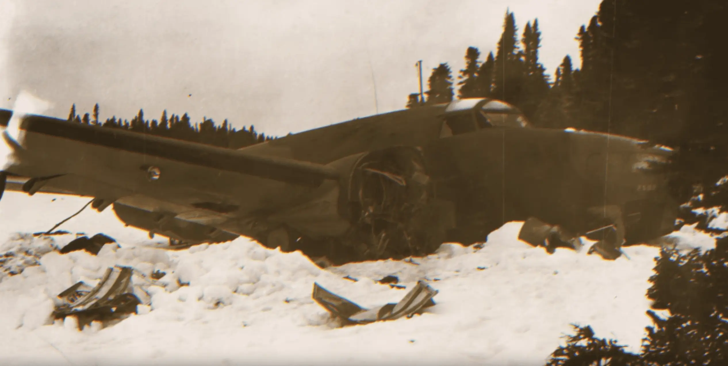 an airplane in the snow