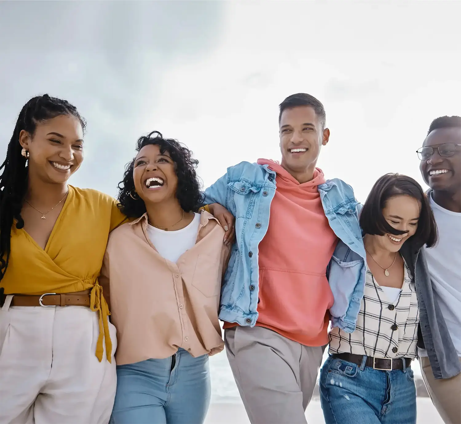 a group of people standing together