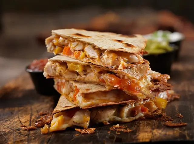 Cheesy chicken quesadillas