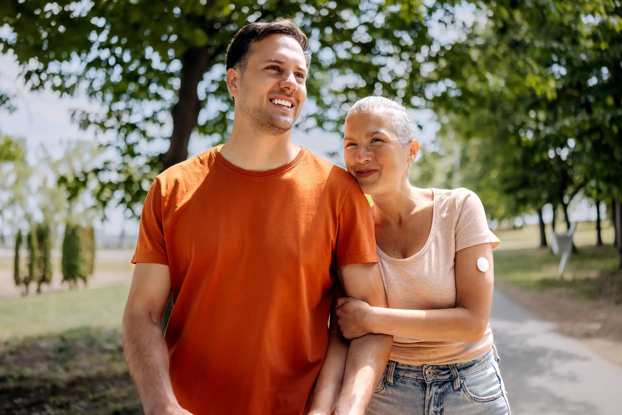 a man and woman standing together