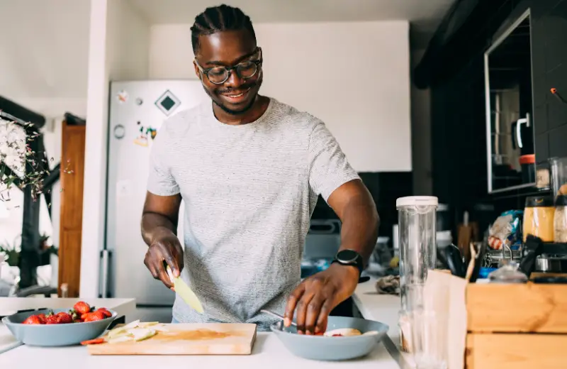 a man in a kitchen