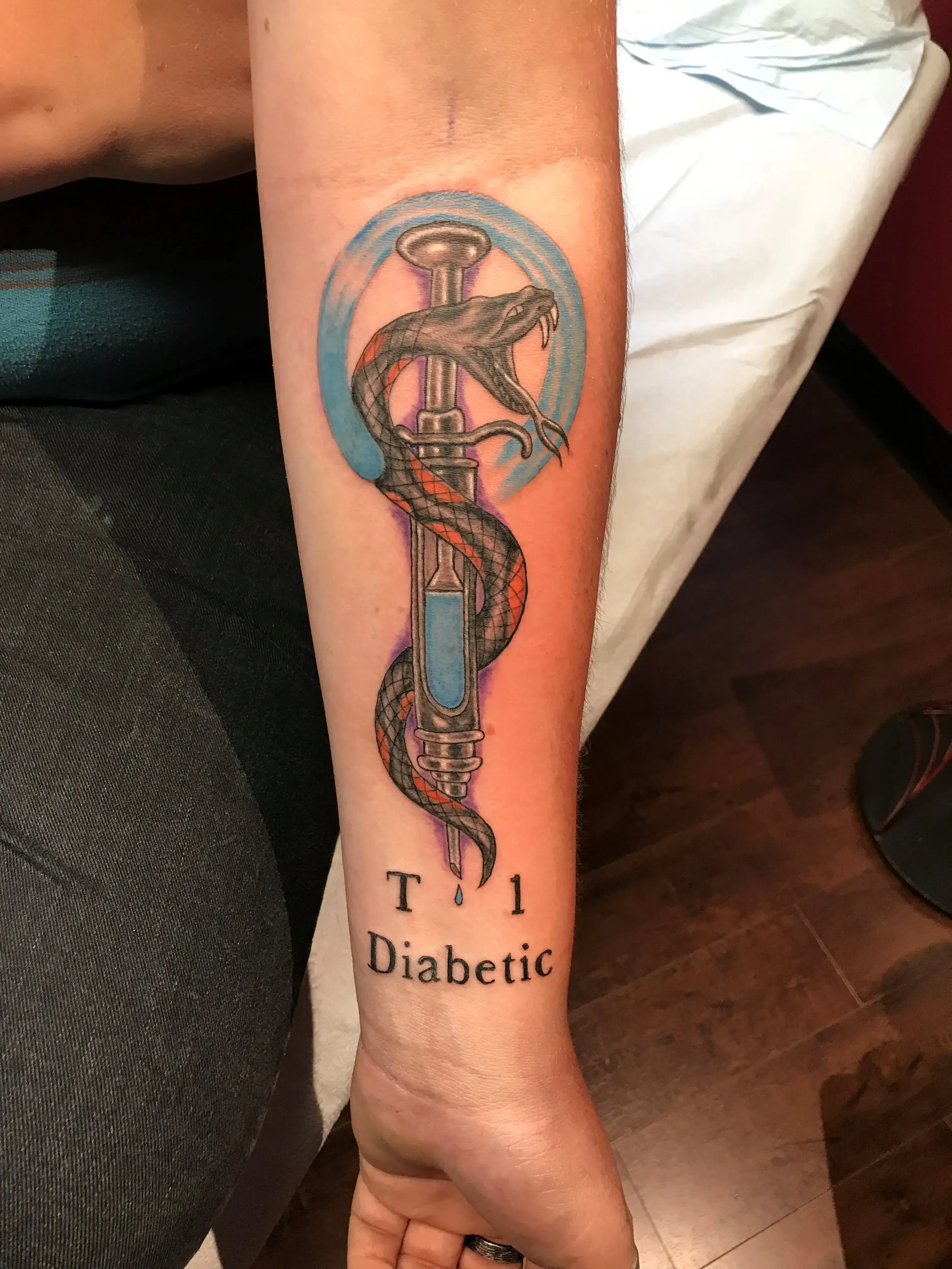 a tattoo on a person's arm