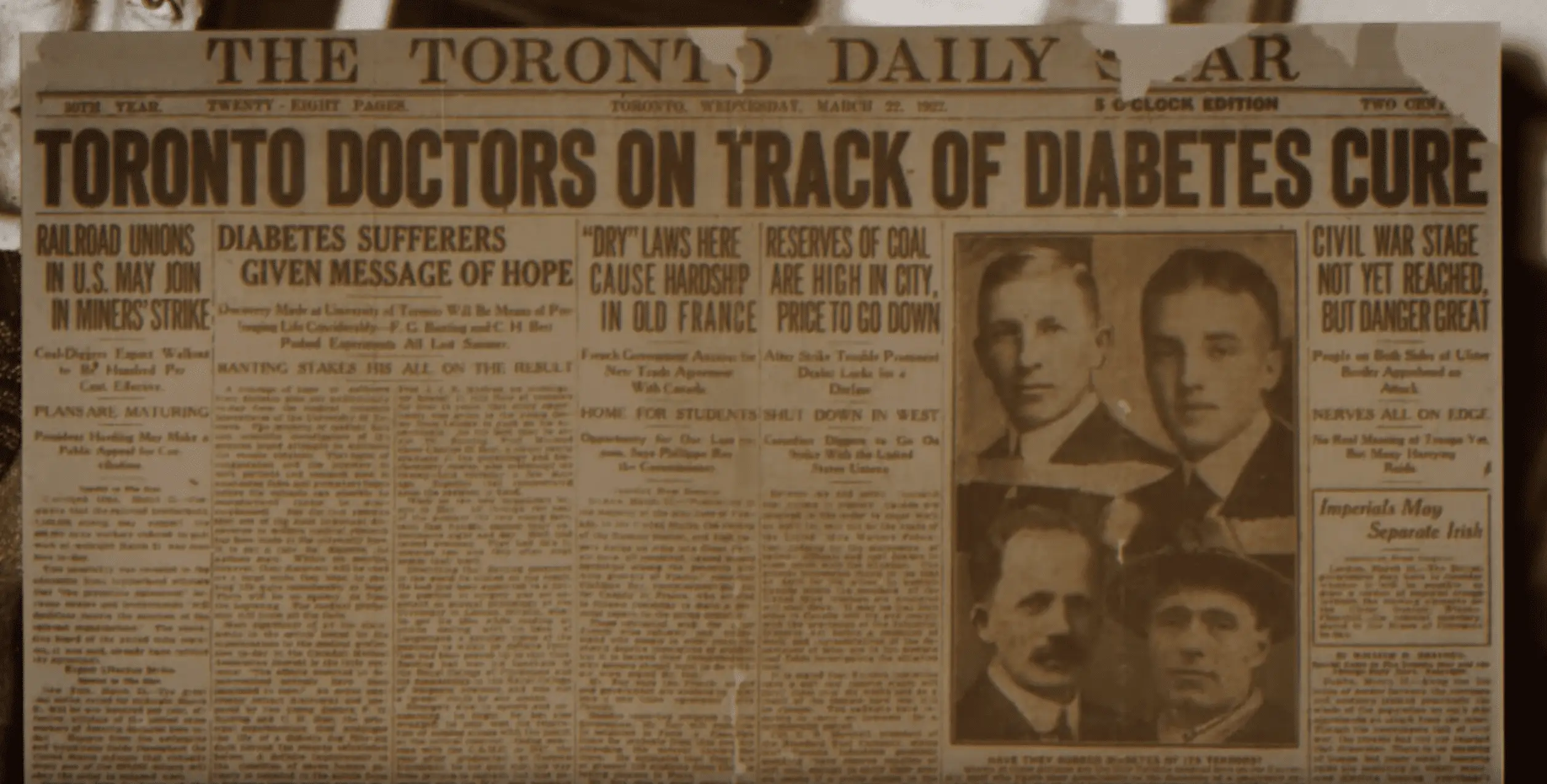a newspaper with a few images of men
