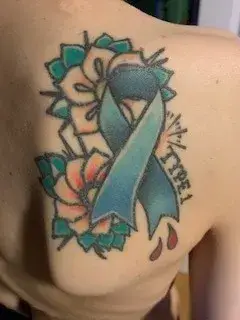 a tattoo on the back of a person