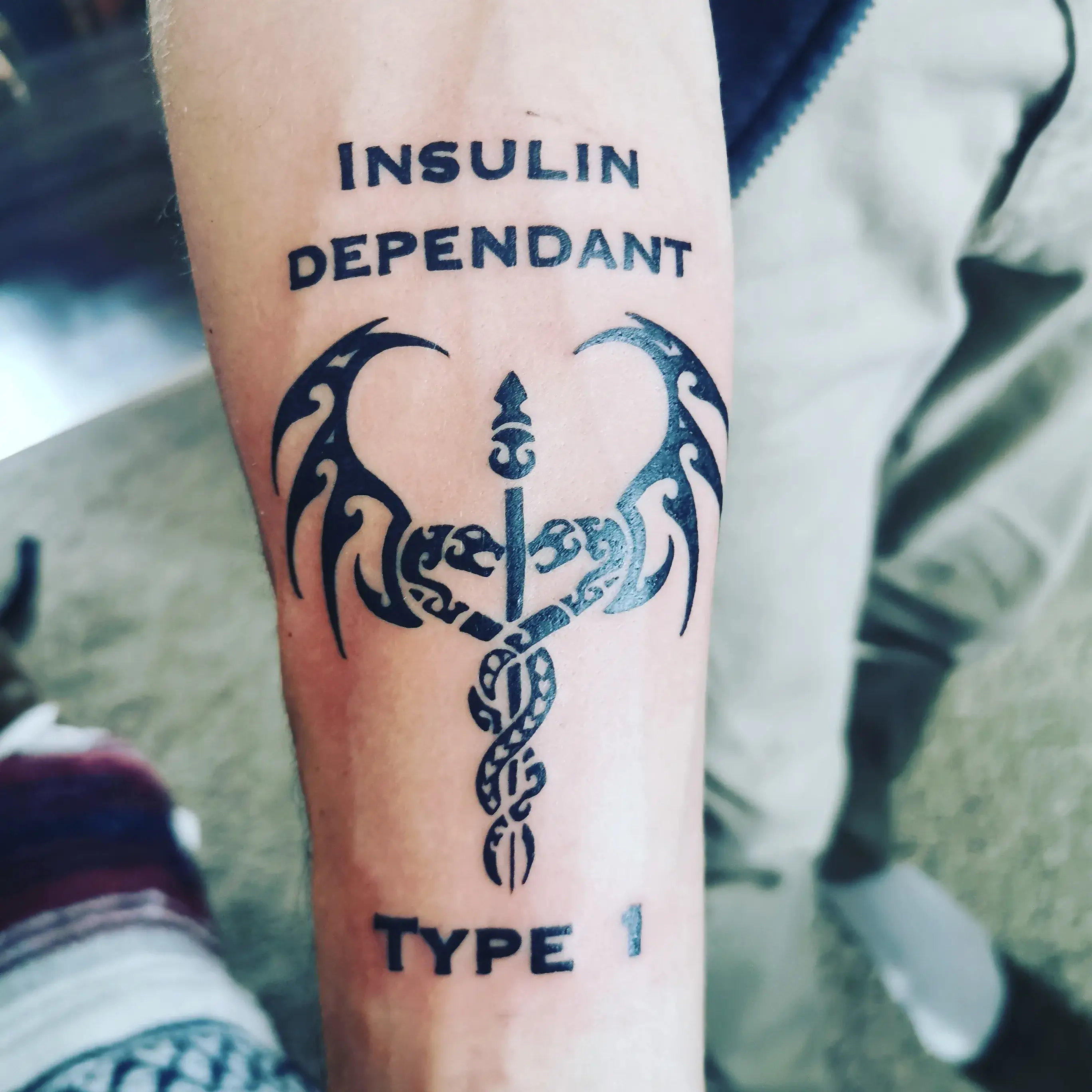 a person's arm with a tattoo