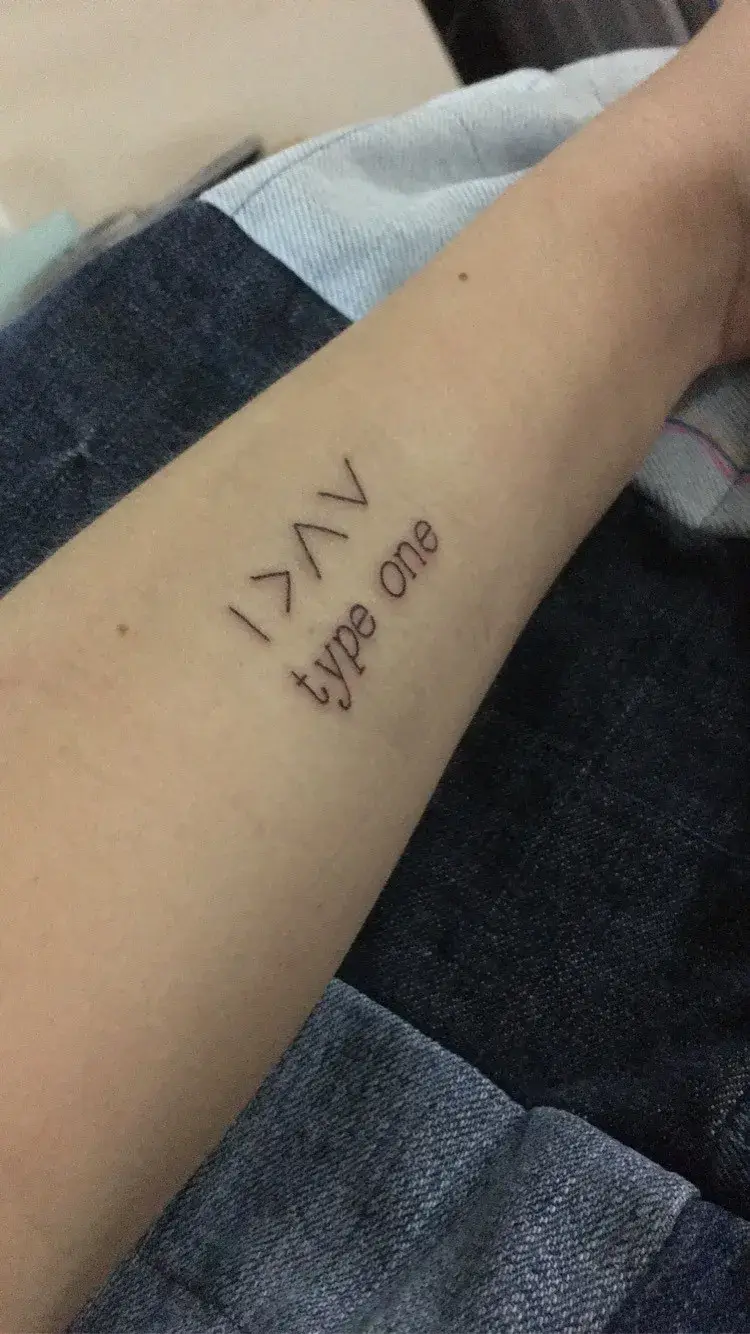 a person's arm with writing on it