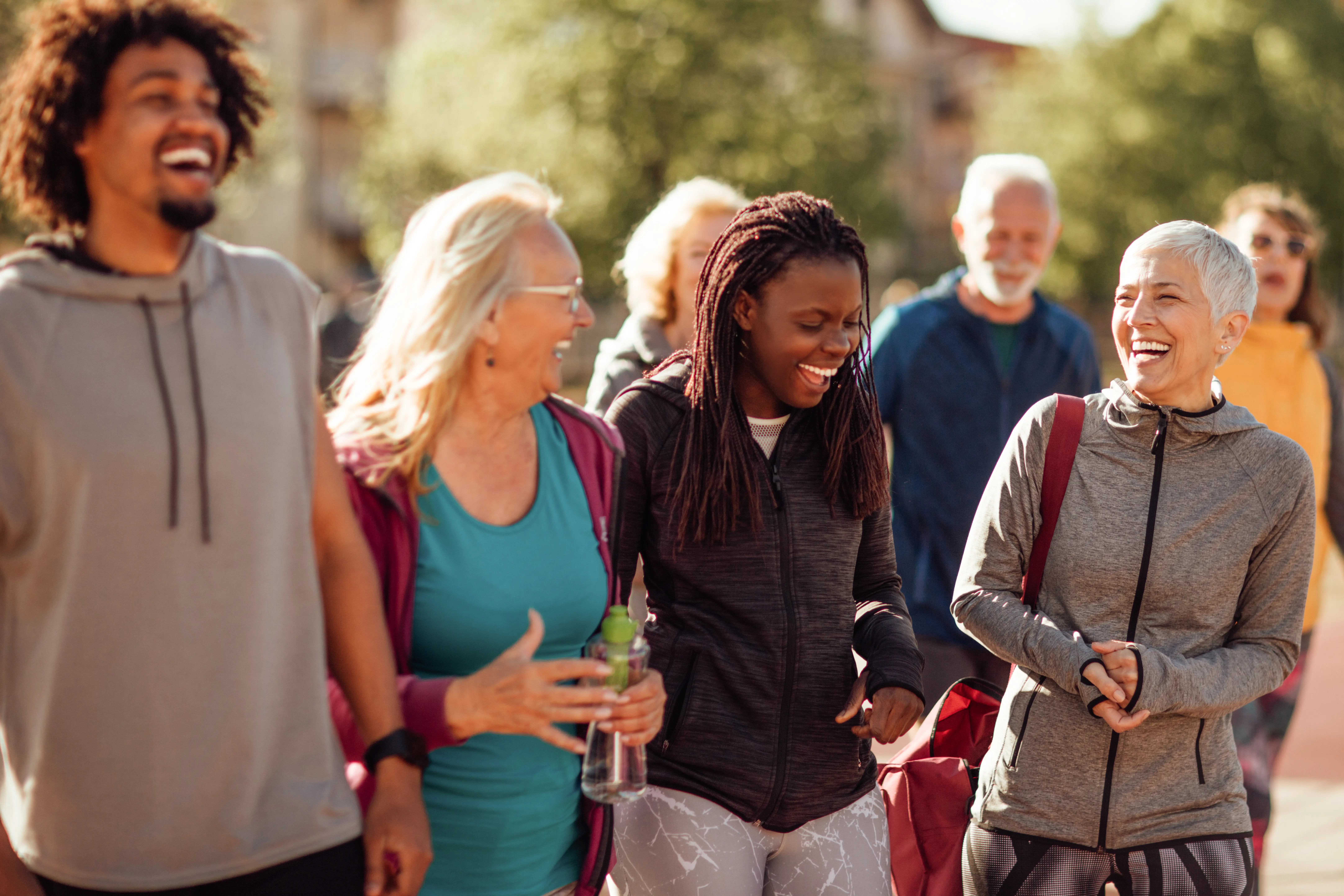 a group of people walking together