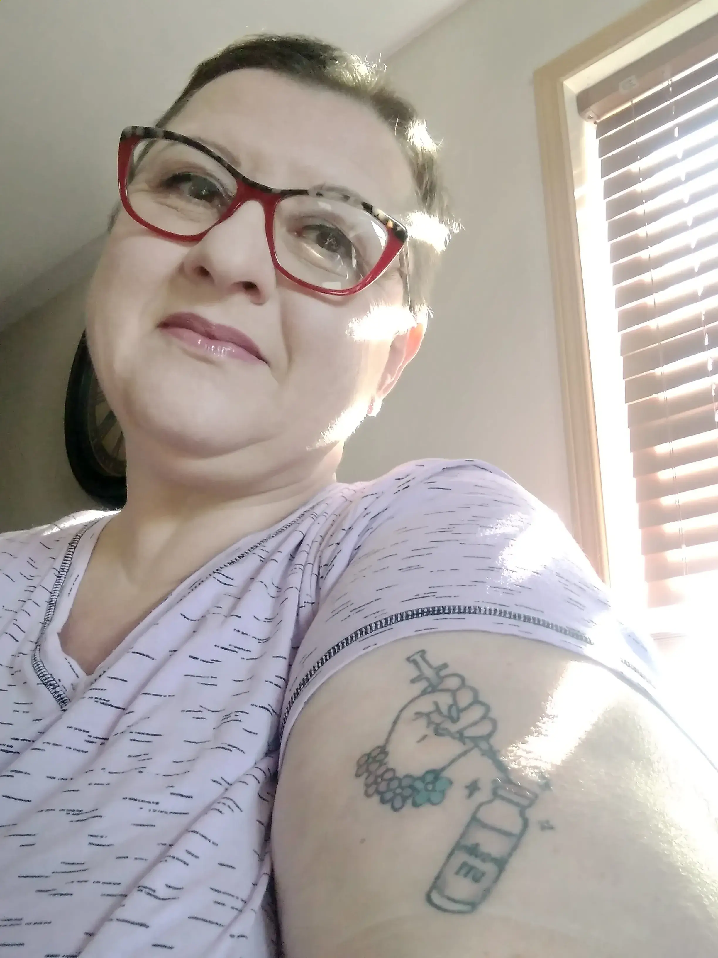 a woman taking a selfie