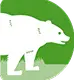 a white bear on a green background