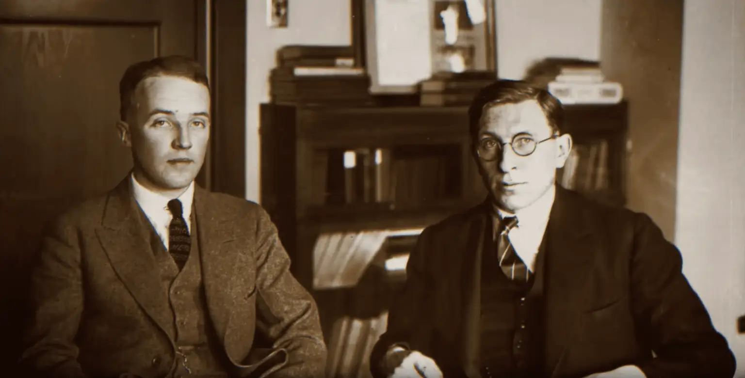 a group of men sitting in a room