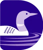a white duck with a purple neck