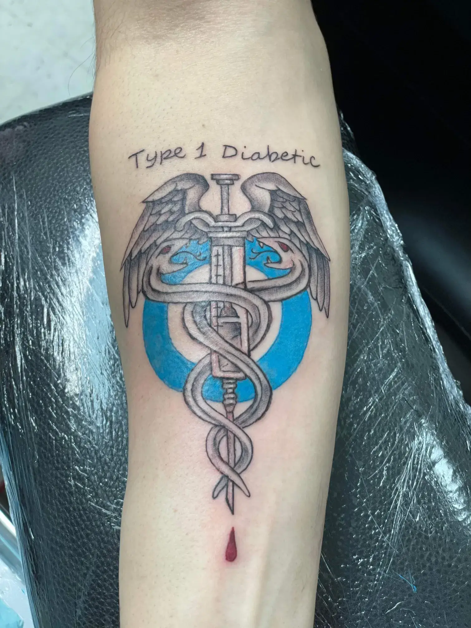 a tattoo on a person's arm