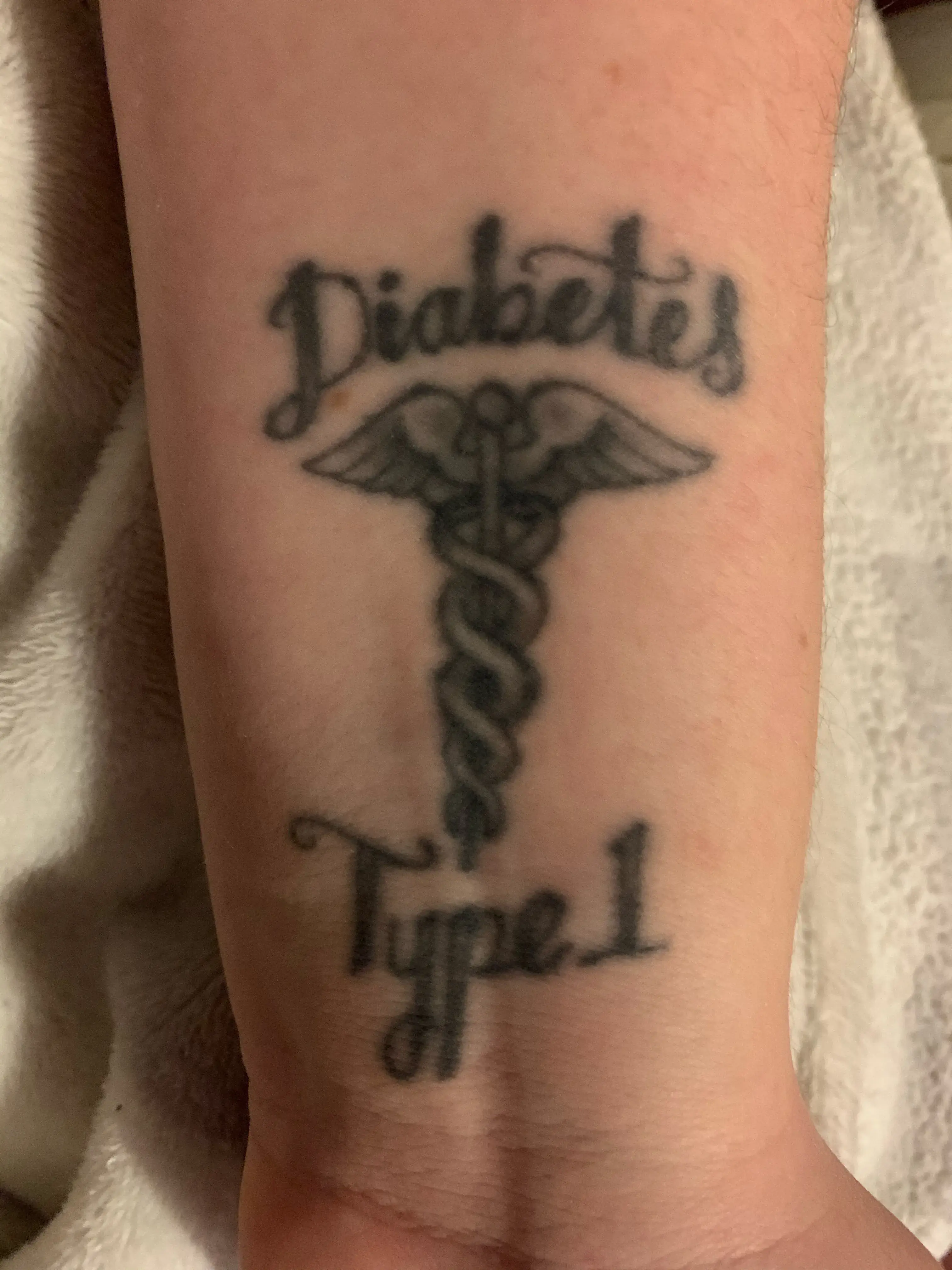 a person's arm with a tattoo