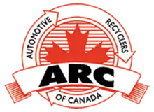 a logo with a red maple leaf and black text