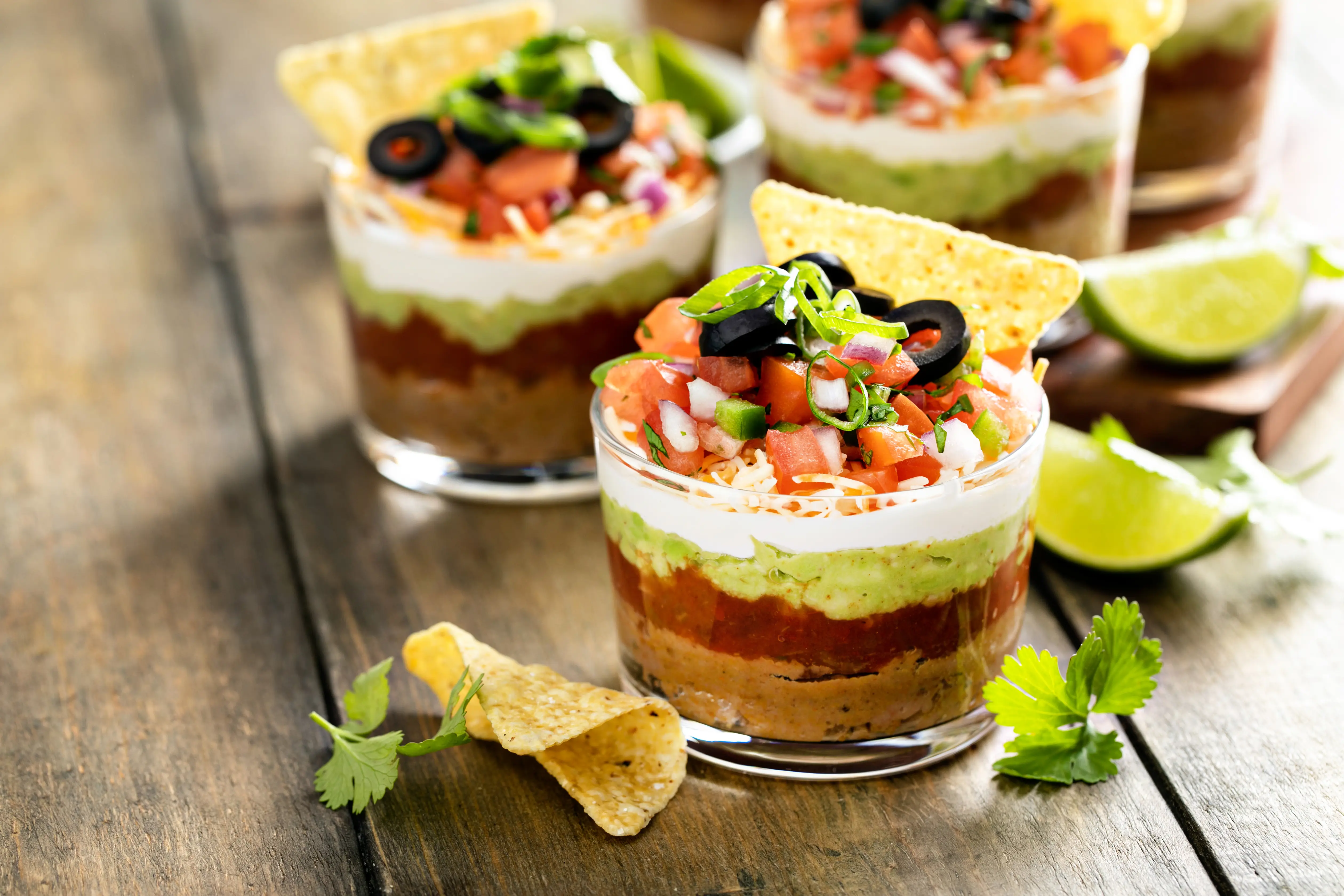 Mini 7-layer Mexican dip