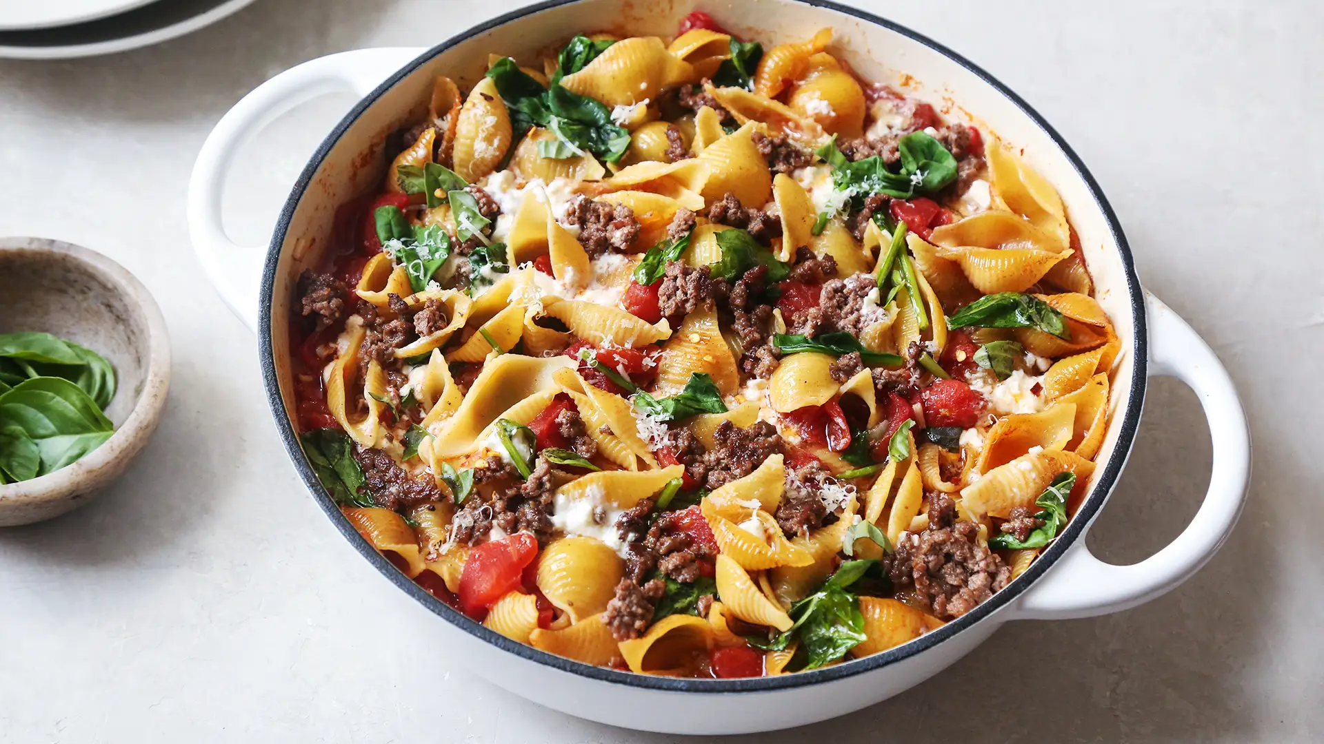One-pan unstuffed shells 