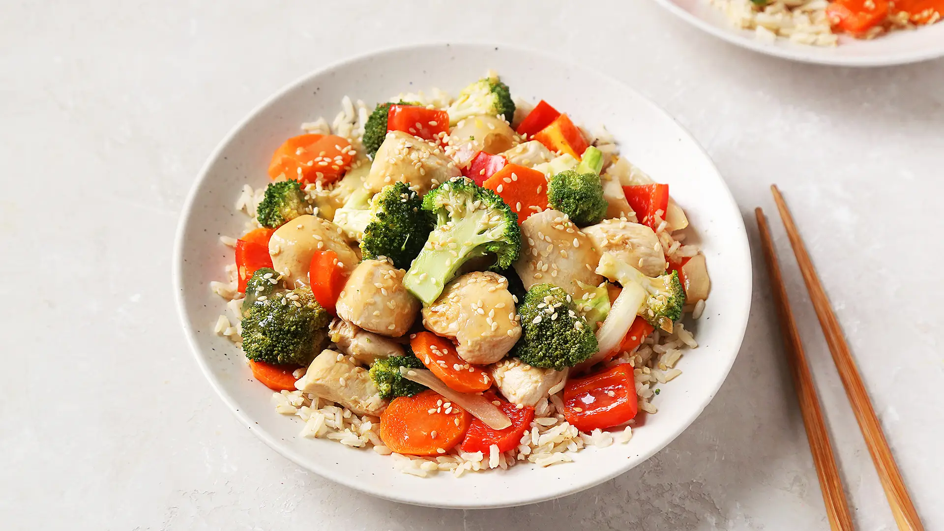 Teriyaki chicken stir-fry for two