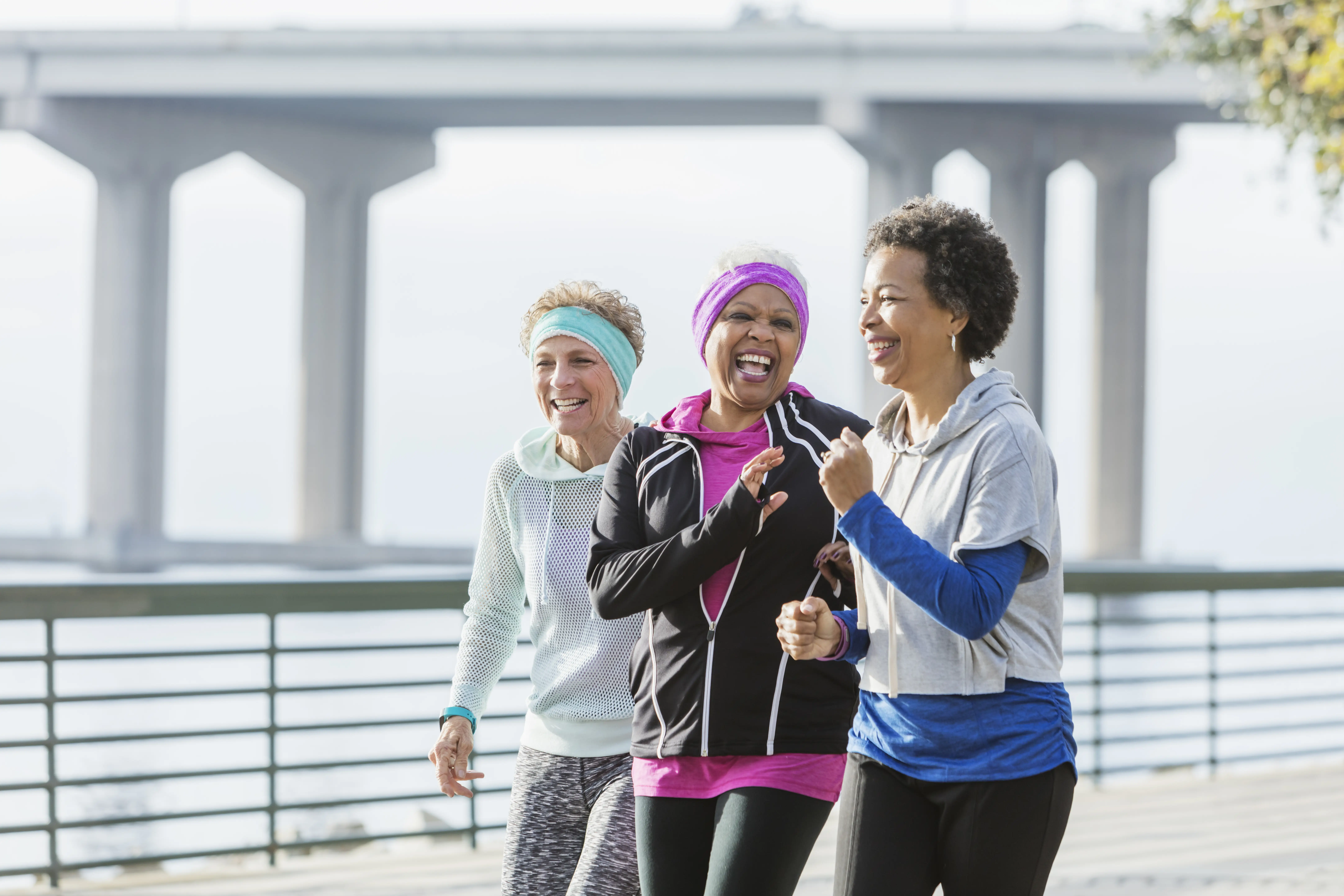 a group of women running