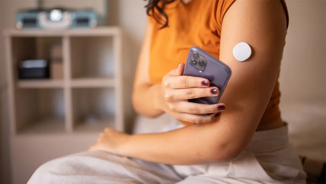 a person holding a device
