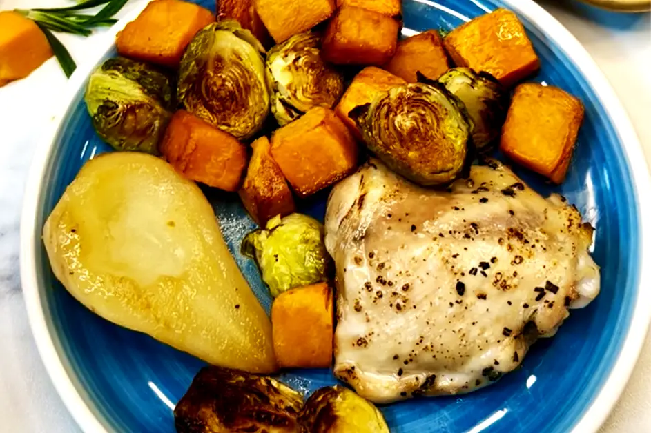 a plate of food with a fork