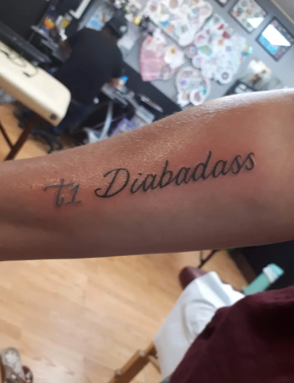 a person's arm with a tattoo