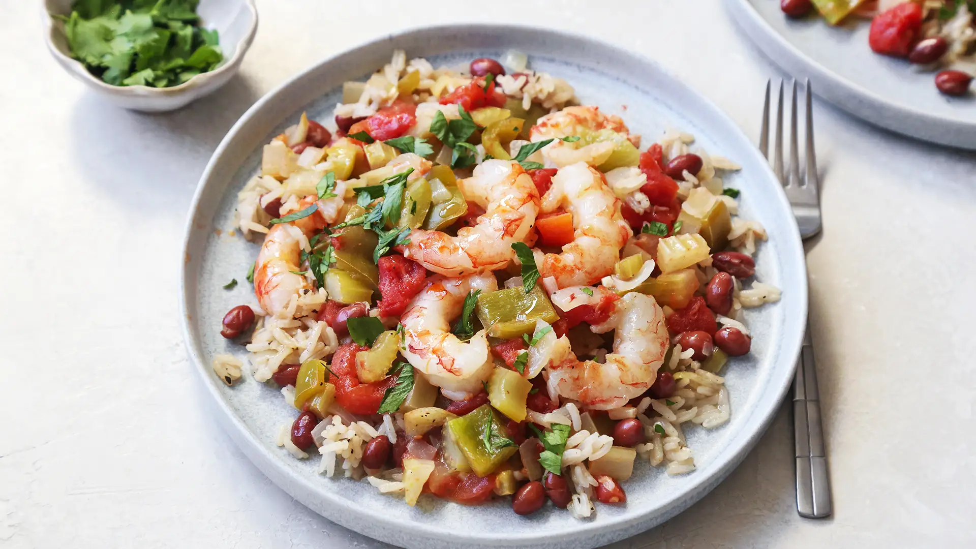  Shrimp Creole with beans & rice for two