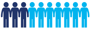 a group of black and blue rectangles with white dots