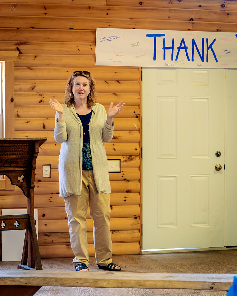 CEO Laura thanking donors