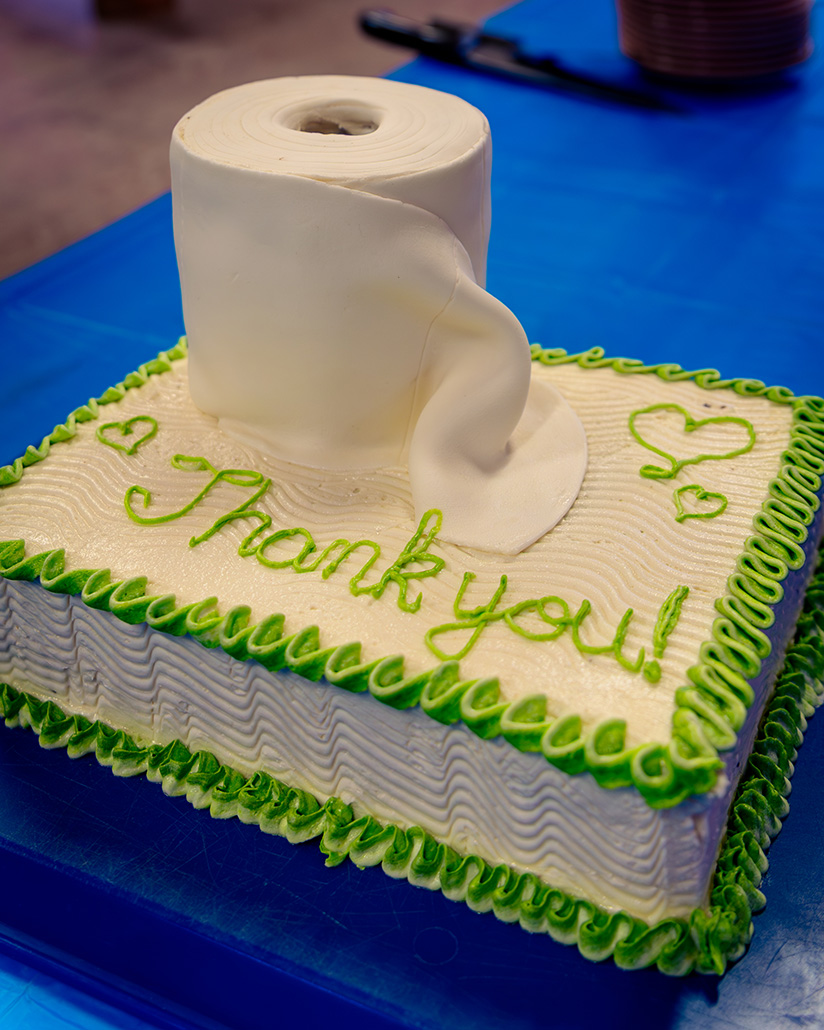 Thank you cake – Washroom rebuilding Campaign