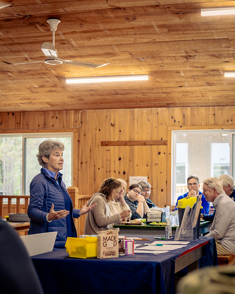 Bonnie telling her Camp Huronda Story